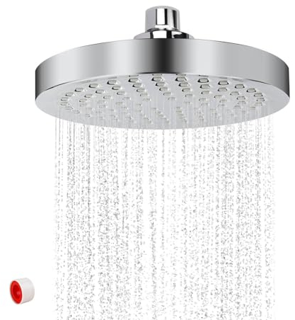 LNSYSNS Rociador Ducha, 15 CM Rotación de 360 ​​Grados Sobrealimentar Cabezal Ducha, Proceso de Galvanoplastia Alcachofa Ducha Lluvia Viene con Accesorios de Instalación (Plata)