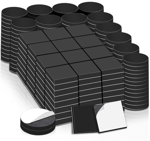 Placas Magnéticas Autoadhesivas, 500 Unidades de Imanes de 10 mm, Fuertes, Cuadrados y Redondos, para Pizarra Magnética