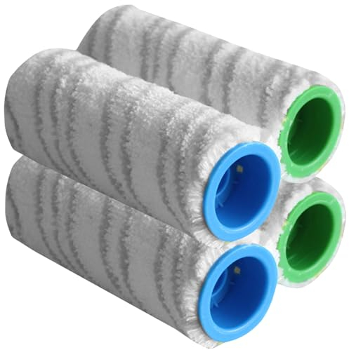 Yeeliv Set di 4 spazzole a rullo in microfibra per Kärcher FC3, FC5, FC7, FC3D, spazzola a rullo per aspirapolvere, set di rulli multi-superficie, grigio