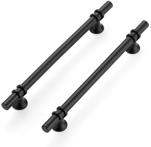 5 Stück Möbelgriffe Schwarz Schrankgriffe, 192mm Griffe für Küchenschränke | Stangengriff Design, Runder Fuß, Für Küchenschränke, Schubladen, Kommoden, Türen, Möbelaufwertung, Einfacher Austausch