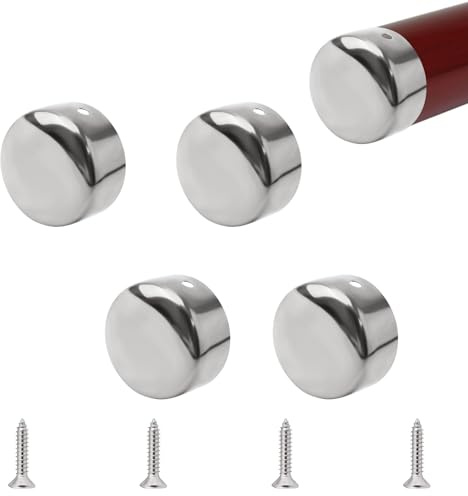 UFURMATE Handlauf-Endkappe, 4 Stück, 50 mm/1,96 Zoll, 304 Edelstahl, runde Handlauf-Endkappen, Treppenstufen, Handlauf-Endabdeckung, Handlaufbeschläge