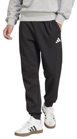 adidas Mens Essentials Feel Cozy Fleece Sportswear Pants, Black/White, X-Large