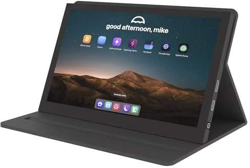 Jun-Saxifragelec Tragbarer Monitor für Raspberry Pi 5, IPS HD Touchscreen, Display mit Schutzhülle (7 Inch)