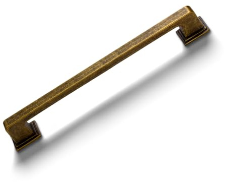 Yagman Q-AB128-5 Schrankgriffe aus antikem Messing, 128 mm, Lochmitte, Küche, Retro, Griffe für Möbel und Schubladen, Vintage-Stil, quadratisch, Kommodengriffe, Bauernhausknöpfe, Schubladengriffe,