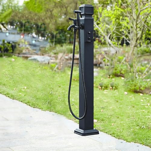 GFXYQPDNV Standbrunnen Garten mit Wasserhahn, Freistehende Garten-Wassersäule, Wasserzapfsäule Garten, Zapfhahnpfosten für Gartenschläuche, Antik-Look Zum Bewässern und Waschen-1