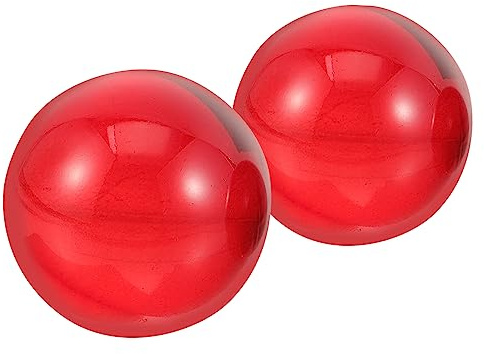 Handmassagebälle 1 Paar aus Kunstharz Rot, Runde Handbälle | Handübung, zum Rollen und Greifen, für Entspannende Massage Kompakt, als Paar Geliefert