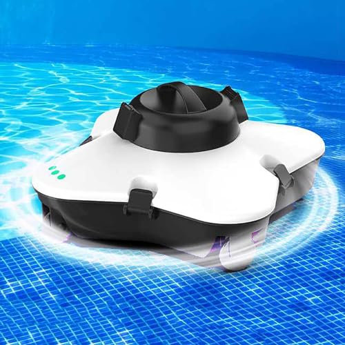 Cordless Robotic Pool Cleaner, Pool Robot Vacuum with 7500mAh Battery and Dual-Drive Motors, 260 Mins Runtime and Clean Up To 1000 Sq.Ft, Self-Parking Technology, for Above/In Ground Pool