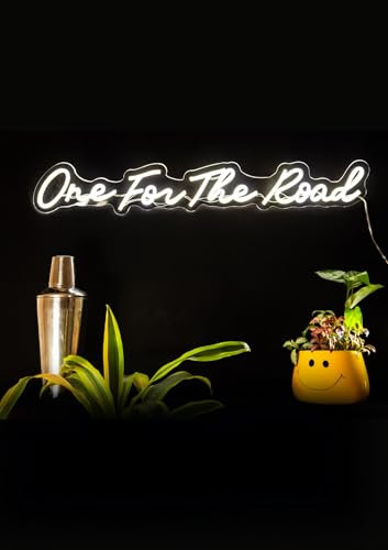 One For The Road Neon Sign - Light Up Your Home Bar with this Cool and Quirky LED Light Box - For Cocktail Lovers and Travel Enthusiasts