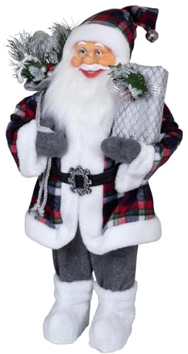 Christmas Paradise stehender Weihnachtsmann Benny grau Dekofigur groß (60cm)