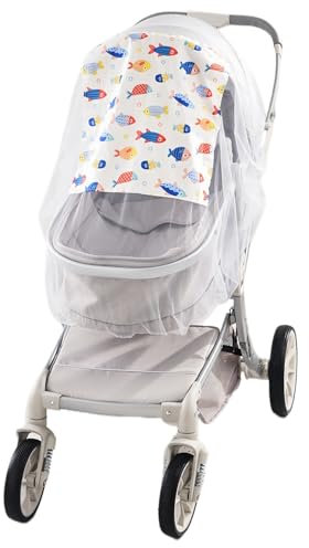 Universal Insektenschutz für Kinderwagen mit Sonnenschirm, sonnensegel Kinderwagen Sonnenschutz Babys moskitonetz, Buggy Mückennetz, idealer Schutz vor Wespen & Stechmücken Dank feinem Netzgewebe