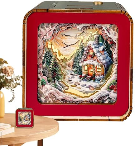 Puzzle in legno senza fili Luce notturna 3D, Puzzle in legno con luce a LED - Luce notturna puzzle - Lampada artistica a LED 3D con puzzle in legno wireless per adulti e adolescenti