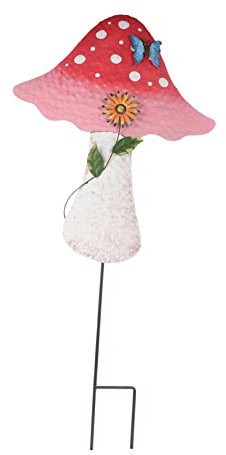 POPETPOP Metal Mushroom Stake Decor Outdoor Lawn Garden Metal Ornaments Mushroom Decor for Patio Garden Accessories Outdoor Decorations