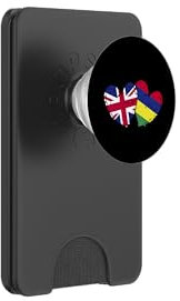 UK Mauritius Heart Flag British Mauritian Roots Heritage PopSockets PopWallet for MagSafe