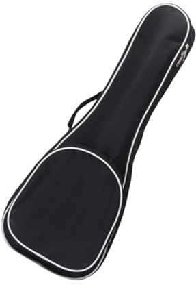 HEMOTON 23-zoll Ukulelenkoffer aus Oxford Stoff mit Schwarzer Farbe Gepolstert und Komfortabel Tragbar mit Kleinem Reißverschlussfach für Zubehör und Stimmklammern