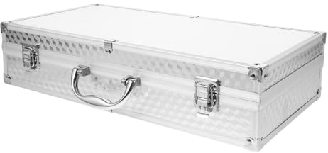 OFFIGAM Aluminiumlegierung Mikrofonkoffer Mit Fächern Stoßfester Aufbewahrungskoffer Für Kabellose Handmikrofone Gepolstert Langlebig Tragetasche Für Wireless Mikrofone Elegantes Design