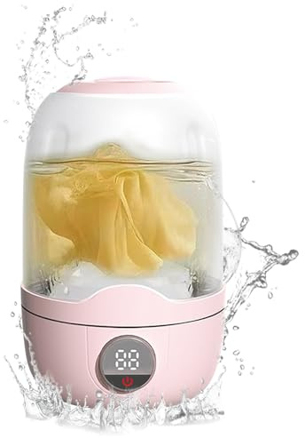 Mini Machine à Laver Portable,Laveur Mini pour Nettoyage des Sous-vêtements | Batterie 2000mAh et Petit Contenant à Linge pour Vêtements de Bébé, Chaussettes, Serviettes et