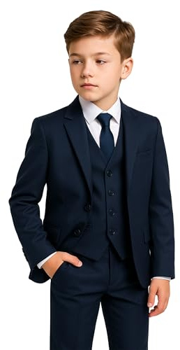 SIRRI Boys Tailored Fit Dark Navy Suit Wedding Prom Formal 3-Piece Set Size 16 Years