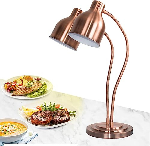 SGKOMN Lámpara calentadora de Alimentos de Doble Cabezal, 500 W, para cocinas comerciales, Extensible hasta 70 cm, para Mesa de Buffet de Restaurante, Comercial, Independiente, para, A-2