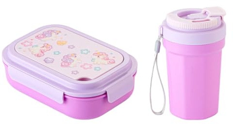Klaisy Lonchera con múltiples compartimentos, apta para microondas, con juego de cubiertos, a prueba de fugas, contenedor Bentos para escuela, oficina, a prueba de fugas, contenedor de preparación de