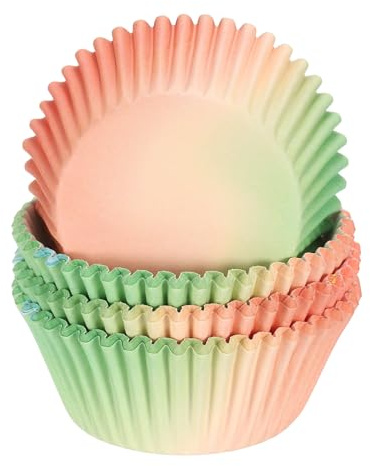 QUARKZMAN 100pcs Moldes para Magdalenas, Mini Forro Antiadherente para Cupcakes Papel Para Hornear Envoltorios Decoración para Hogar Boda Aniversario Fiesta Pastelería, Rojo Verde