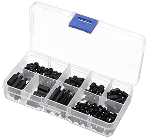 LIFKOME 180Pcs Black Nylon Screw Nut Stand-off Set for Electronics Computer Pcb Board DIY Hobby Plastic Fastener Accessories