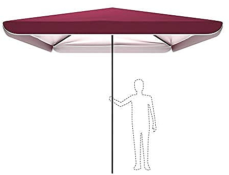 QYYZTQY Kommerzieller regenfester Sonnenschirm, Zwei-in-Eins-Terrassenschirm, Gartenschirm für den Außenbereich, großer quadratischer Strandschirm, geeignet für Schwimmbadgeschäfte, 3 x 3 m, Weinrot