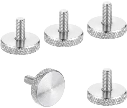 QUARKZMAN Tornillos De Mano M5x20mm Con Moleteado, Tornillos De Mano De Cabeza Plana De Acero Inoxidable 304 Con Moleteado En Diamante Pernos Con Cabeza Moleteada, Diámetro 20mm 5 Pcs