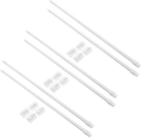 Mobestech Set 6 Aste per Tende da Doccia Estensibili 40-70 Cm senza Fori, Bastoni per Tende a Tensione in Plastica Bianca, Supporto Heavy Duty per Bagno, Armadi, Finestre e Porte