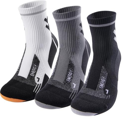 Fauzauk Laufsocken Herren Damen Wandersocken Sommer Kurze Atmungsaktive | 15–20 mmHg Kompressionssocken Stabilisierung des Fußgewölbes gepolsterte Frottee-Sohle feuchtigkeitsableitend Laufen Wandern
