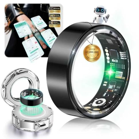 XSWCCJJ 2026 TOP 1 9.0 Smart Rings and Charging Case【Industry First – 0 Measurement Error】【IP68 Waterproof】 Smart Ring Women & Men for Sleep Tracking Wearable Device, SpO2, Fitness ring Black 11#