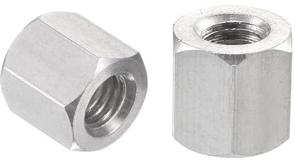 TA-VIGOR M6 x 10mm Hex Coupling Nuts, 304 Stainless Steel Threaded Rod Connector for Home Machine Industrial 5 Pcs