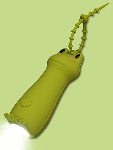 Ammonite Frog Mini Flashlight, Rechargeable Dimmable USB | silicone body, soft grip, adjustable brightness, portable, camping light, nightlight, kids gift, USB rechargeable