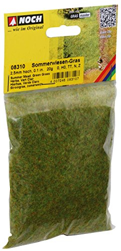 NOCH® Streugras „Sommerwiese“, mit 2,5 mm Grasfasern, 20 g Beutel für Modellbau ideal für Spur H0, TT, N, Z