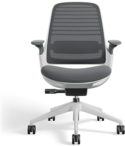 Steelcase Series 1 Office Chair - Ergonomic Work Chair with Wheels for Hard Flooring - Helps Support Productivity - Weight-Activated Controls, Back Supports & Arm Support - Easy Assembly - Graphite