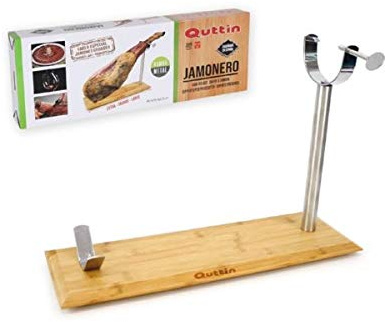 Support à jambon cru Quttin Métal Bambou (48,5 x 16,5 x 2,3 cm)