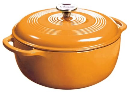 Lodge Cocotte en fonte émaillée Abricot 7,5 l