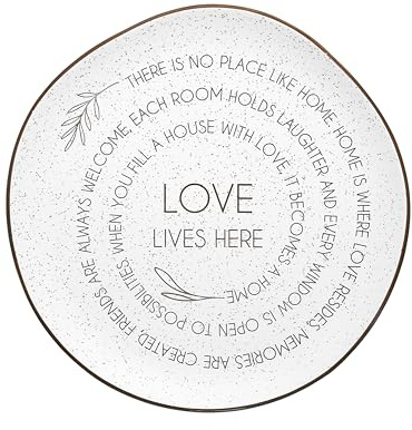 Pavilion Gift Company - Love Lives Here - 10.5 Serving Tray Platter Plate Thanksgiving Fall Serveware Friendship Family Housewarming Apartmentwarming