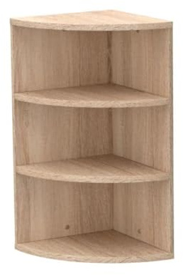 Coemo Eckregal Corner 60, 30x30x60 cm, Natur, Bücherregal 3 Fächer | Eckregal stehend, aus Holz schmal, Holzregal, der ideale Platzsparer für deine Ecke, Ob kunstvolle Dekorationen, buchregal