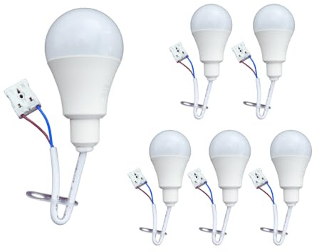 LUXULA 6er Set Renovierlampe - Baufassung mit Leuchtmittel und Steckklemme - 11W 1055lm - 4000K Neutralweiß - Renovierung Sanierung