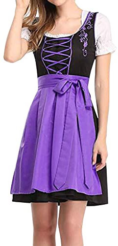 Damen Oktoberfest Trachten Damen Trachten Arbeitskleidung Kleid Gepunktet Damen Sommerkleid Hellblau