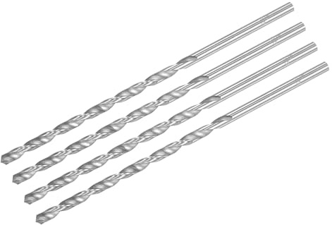 QUARKZMAN 5mm Punte Elicoidali, Punte Extra Lunghe in Acciaio Rapido con Gambo Dritto, Lunghezza 160mm per Legno Plastica Alluminio, 4pz
