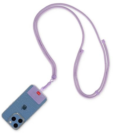 Legami - Cordino Porta Cellulare Always Together, Smartphone Laynard, Cordino Regolabile con Gancio in Metallo, Chiusura Sicura, Adesivo, Tema Lilac, 70 cm