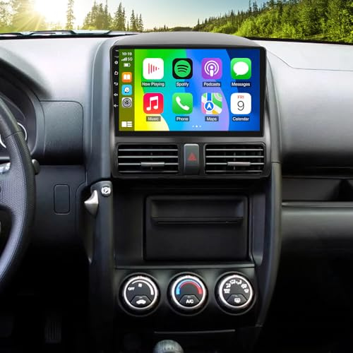 Car Stereo Radio Double Din Compatible for CRV-2 2001-2006 GPS Navigation Android mit Wireless Carplay, Android Auto 9 Touchscreen 1080P Screen Car Radio Audio Receiver, Bluetooth, FM, Wifi, Camera