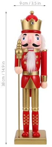 GETAJGHSD Statuina Schiaccianoci Natalizia in Legno 38 CM Decorazione da Tavolo Soldato Schiaccianoci per Atmosfera Festiva e Decorazione per Finestra Ornamento Tradizionale di Natale e