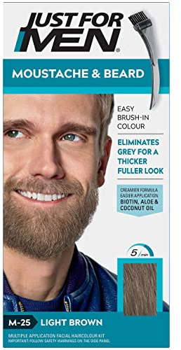 Just For Men - Tinte de barba y bigote para hombre, color bronceado (M25), 1/ paquete