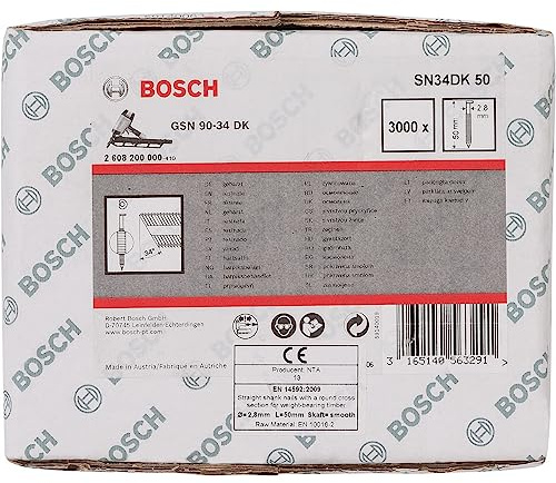 Bosch 3000x PRO SN34CH, Streifennagel, 34° mit abgeschnittenem Kopf, 50 | Länge 50 mm, Zubehör Nagler