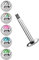 Labret Stecker Titan Piercing Set1 Stud 1,2 mm x 6 mm mit 5 Stein Kugeln