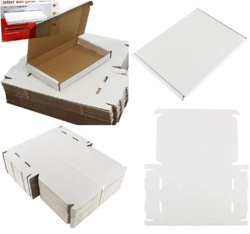 100 x C6 A6 Parcel Box 115x160x22mm RM Large Letter Cardboard Shipping (White)