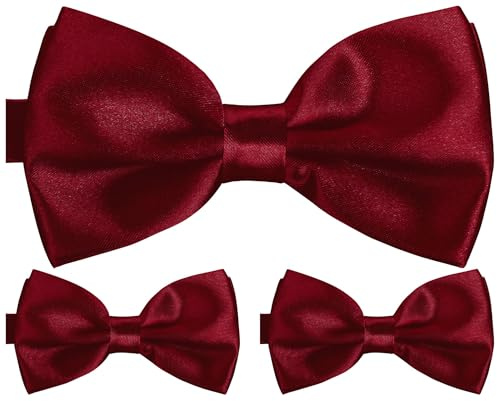 BomGuard papillon da uomo set da 3 – Bordeaux rosso scuro