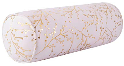 VERCART Traversin Oreiller Cervical Polochon Rouleau Coussin de Yoga Bolster Cylindrique Coussin pour Lombaire Jambes Genoux Lit Canapé Velours Blanc 100x20cm